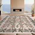 thumbnail image 2 of Design&I 8'x10' Washable Area Rug Botanical Trellis Watercolor Pink Border Snake Gothic Vintage Playful Expressive for King Size Bedroom, Under Bed, Sleek Flatweave Pet Friendly, 2 of 7
