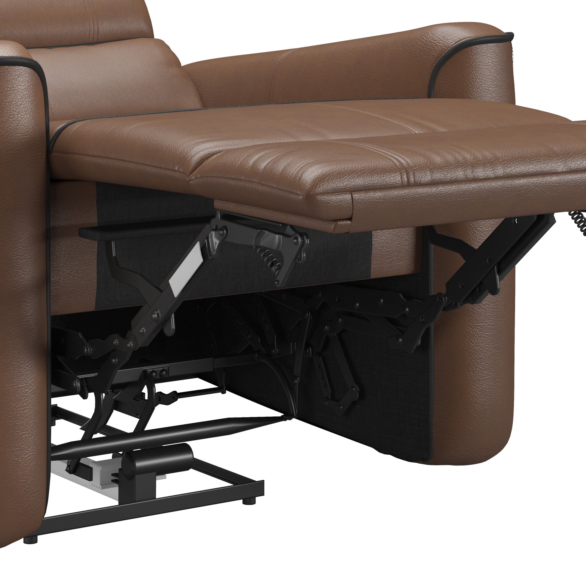 Hillsdale Provenza Faux Leather Power Recliner with USB Port, Saddle Brown
