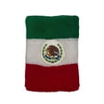 thumbnail image 5 of Couver Unisex Cotton Terry Wrist Sweatbands, 2-Pairs, Mexico Flag, 4-Inch, 5 of 10