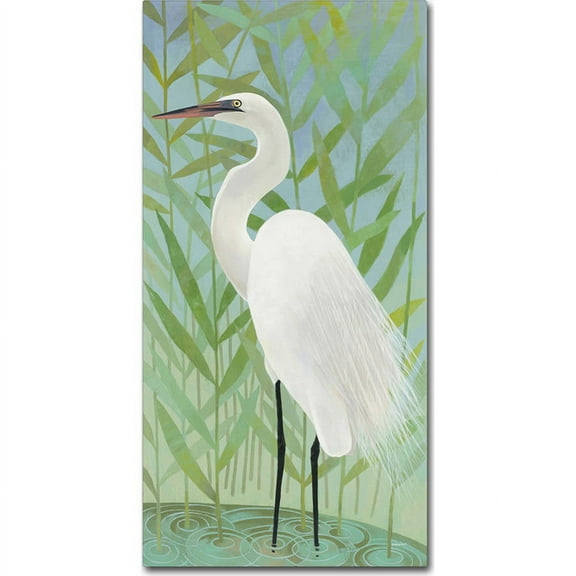 Trademark Fine Art "Egret by the Shore II" Canvas Art by Kathrine Lovell