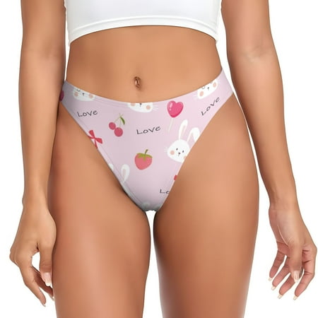 Sigee Love Rabbit for Women s G-String Panty  Low Rise  Soft Lace Perfect for Everyday Wear or Special Occasions-Large