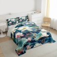 thumbnail image 3 of Manfei Rustic Lotus Full Size Comforter Sets,Natural Scenery Bedding Comforter Set,Wild Flowers Bedding Sets For Girls Kids,Ultra Soft Home Decor Reversible,3-Piece, 3 of 8