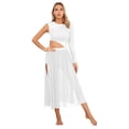 thumbnail image 1 of Alvivi Costume de Danse Lyrique pour Femmes Robe Justaucorps Fendue en Maille Transparente Danse Moderne Blanc TG, 1 of 7