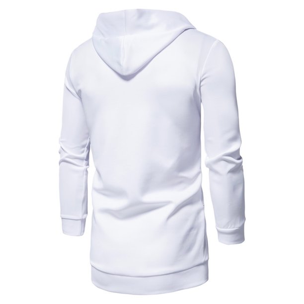 Hombres Casual Sólido Con Capucha De Longitud Media Suelta Cortavientos Turndown Cardigan Abrigos Pompotops oipoqjl21614