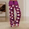 thumbnail image 6 of XIMIN Women Yoga Trousers Halloween Pajamas Pumpkin Print Pajamas Cute and Fun Women's Pajamas Casual Drawstring Pants(Purple,XXL), 6 of 6
