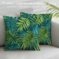 thumbnail image 3 of Acheng Short Plush Pillowcase Palm Leaves with Lush Branches and Leaves Tropical Jungle Palm Leaves with Charming Colors White, 3 of 5