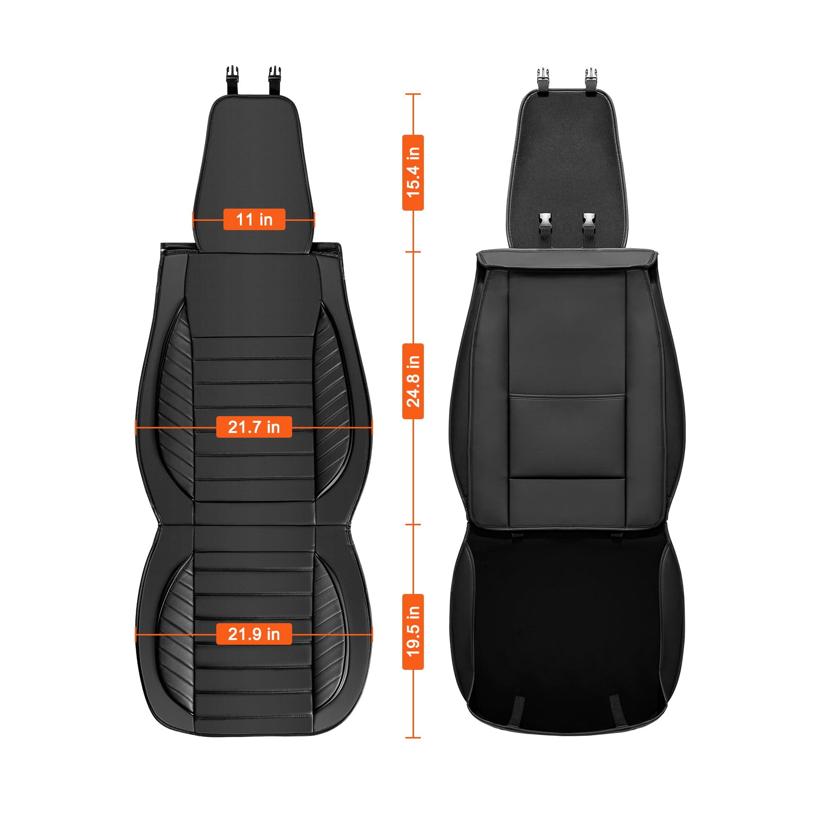 KFFKFF 2 Piece Universal Black Front Seats for Most Cars SUVs and Trucks