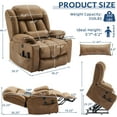thumbnail image 2 of Large Dual Motor Lay Flat Power Lift Recliner Chair with Extended Footrest, Heat Massage, Oversized Electric Recliner for Big Tall Elderly, Lumbar Pillow, USB & Type-C Ports, Brown, 2 of 7