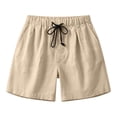 thumbnail image 4 of Admvng Women's Summer Casual Cotton Linen Plus Size Drawstring Shorts Elastic Waist Loose Shorts with Pockets, 4 of 9