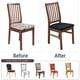 thumbnail image 2 of Nvzi Fundas de asiento impermeables para comedor, fundas protectoras de asiento de silla elásticas, extraíbles y lavables, fundas de asiento de silla de cocina (4 piezas, marrón oscuro), 2 of 3