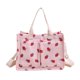 thumbnail image 5 of Bolso tote de lona resistente con estampado de fresas, bolso informal ideal para viajes y compras. Rosa, 5 of 9