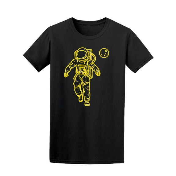 Astronaut Yellow In Sharp Effect T-Shirt Men -Image by Shutterstock, Male 4X-Large
