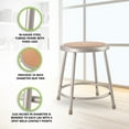 thumbnail image 3 of NPS 6200 Series 18" Modern Metal and Wood Heavy Duty Stool in Gray, 3 of 9