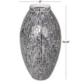 thumbnail image 3 of DecMode 15" Handmade Mosaic Inspired Gray Mother of Pearl Vase, 3 of 11