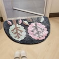 thumbnail image 6 of Yyuenw Bathroom Rugs, Cute Bathroom Carpet Semi-circular Bathroom Floral Bathroom Mat Soft And Water Absorbent Non Slip Bathtub Mat, Home Decor, 6 of 7
