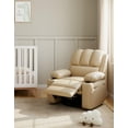 thumbnail image 6 of Leather Recliner Chair, Manual Recliner Chair with Arms and Back, Manual Single Sofa with Concealed Cup Holders and Side Pocket, 6 of 7