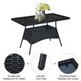 Costway 5PCS Outdoor Patio Rattan Dining Table and Chairs Set with