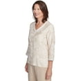 thumbnail image 3 of Alfred Dunner Womens Tossed Floral Embroidery V-Neck Top, 3 of 4