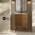 thumbnail image 2 of Bosse 24" Freestanding Bathroom Vanity in Brown Oak with Sink Top, 2 of 11