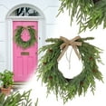 thumbnail image 2 of Ongmies Norfolk Pine Wreath, Artificial Christmas Wreath With Cedar – Holiday Décor For Front Door, Mantel, Wall, Window & Indoor/Outdoor Winter Decoration, Christmas Pine Wreath, 2 of 6
