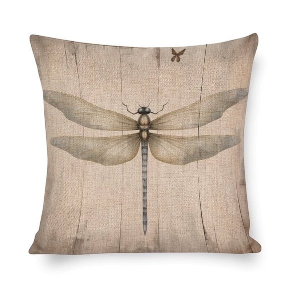 Decorative Pillow Rustic Cream Dragonfly Flit Pillowcases 16"x16" Green Darner Dragonfly Isolated with Clipping Path Throw Pillow Covers Decorative Couch Pillow Cover for Sofa