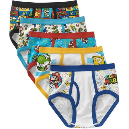 Super Mario Bros., Boys Underwear, 5 Pack Briefs (Little Boys & Big Boys)