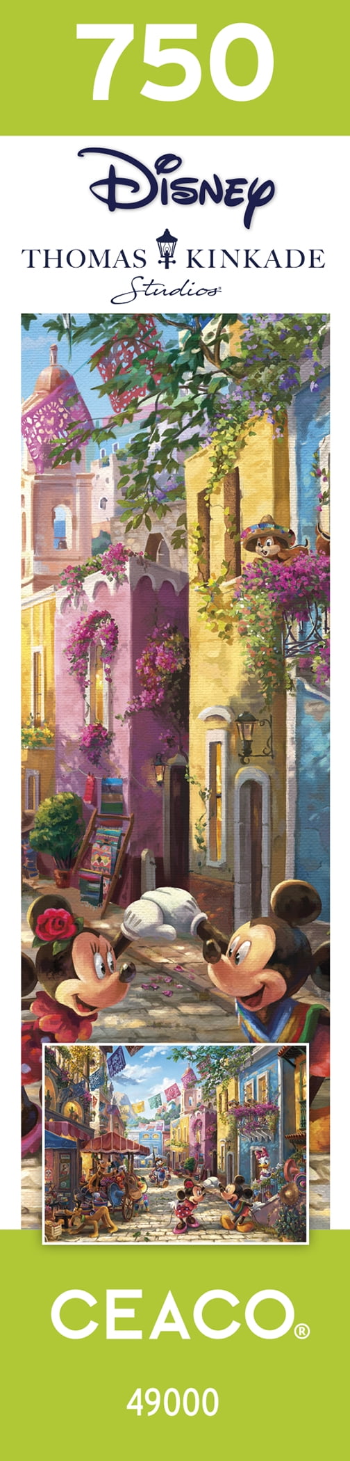 Ceaco - Thomas Kinkade - Disney - Mickey & Minnie in Mexico - 750 Piece Interlocking Jigsaw Puzzle