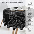 thumbnail image 4 of Halloween Tablecloth 70 Inch Round Black Cobweb Table Cloth Dust-Proof Wrinkle Resistant Rustic Halloween Tablecloth for Holiday Kitchen Dining Room Party Picnic Indoor Outdoor, 4 of 6