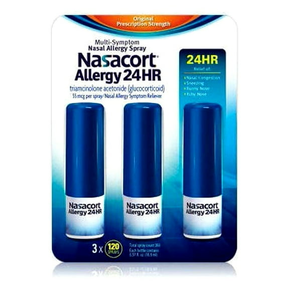 Nasacort Multi-Sympton 24Hr Nasal Allergy Relief Spray, 3x120 Ct