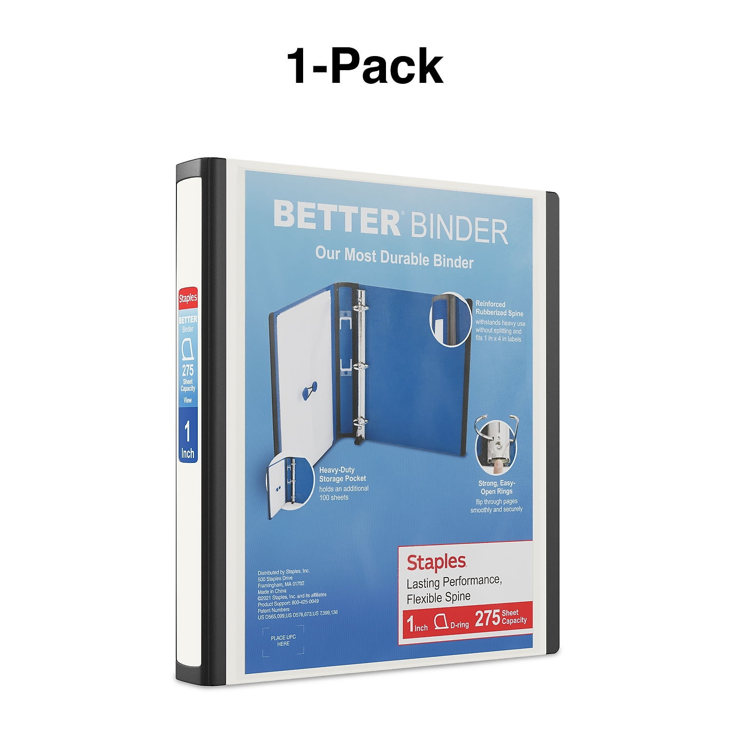 Staples 1" 3-Ring Better Binder White 3/Pack ST55840-CCVS