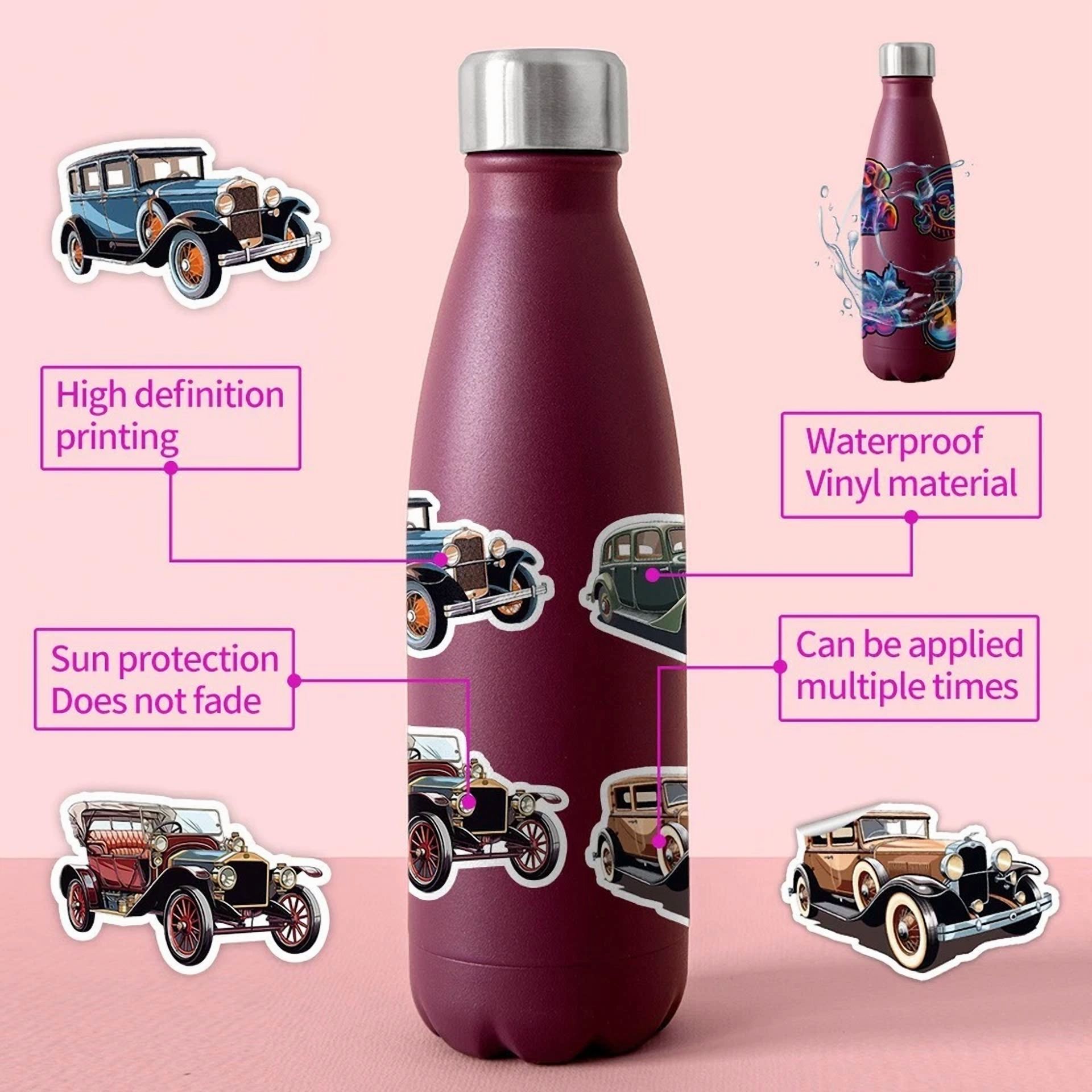 BUTTERFLY- 50Pcs Waterproof Vinyl Stickers Classic Vintage Car Luggage Phone Laptop Window