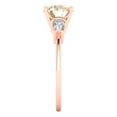 thumbnail image 3 of Three-Stone Engagement Ring for Women - 2ct Natural Morganite in 14K Rose Gold Promise Ring, 3 of 6