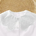 thumbnail image 5 of Beollynier Spring Summer Lightweight Solid Color Doll Collar Lace Trim Long Sleeve Blouse for Girls Aged 2-10 - Perfect for School Events and Family Gatherings, 5 of 6