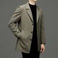 thumbnail image 3 of Abrigo Blazer masculino Chaqueta de vestir negra larga Traje de hombre Ropa de negocios de alta calidad Moda vintage 2024 Ropa de estilo coreano, 3 of 5