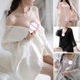 thumbnail image 3 of Women Satin Kimono Robe Lingerie Nightgown Sleepwear Silk Bathrobe Nightwear, 3 of 3