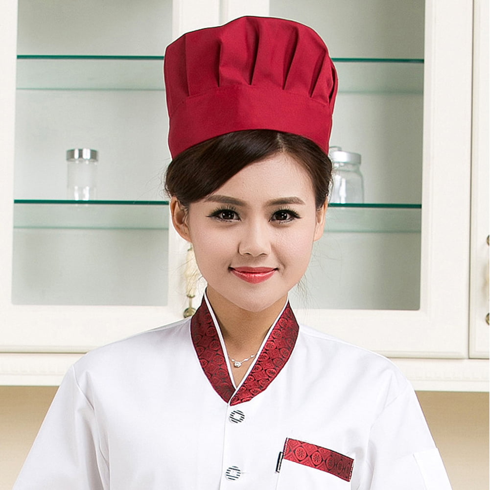 Details about   TH_ Pro Men Women Chef Hat Cap Adjustable Kitchen Cooking Baker Headwear Newly 