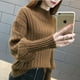 thumbnail image 3 of Suéter holgado de cuello alto con mangas acampanadas para mujer, jersey de primavera y otoño, camisa básica de punto de invierno a la moda y holgada, 3 of 5