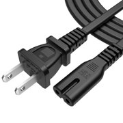 Quyaojz 6ft C8 Power Cord Pure Copper ETL Listed Bend Resistant 2 Prong AC Replacement for PS5 PS4 Speaker Monitor TV Figure 8 Standard 2 Slot Power Supply Cable Black