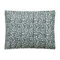 thumbnail image 5 of Laurel & Mayfair Block Print Floral Vine Silhouette Blue 3-Piece Cotton Voile Quilt Set, Full/Queen, 5 of 7