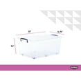 thumbnail image 3 of Clear Plastic Stackable Wheeled Storage Bin with Lid, Home Organizer, Can Be Placed in Storage Room, Playroom, Under the Bed... Designed to Use for Clothes, Toys, Books, etc. 32 qt., By Superio., 3 of 5