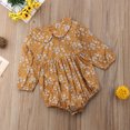 thumbnail image 4 of Douhoow Newborn Baby Girls Long Sleeve Romper Infant Floral Print Peter Pan Collar Pleated Jumpsuit, 4 of 6