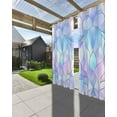 thumbnail image 3 of nqOlkjepod Outdoor Curtains for Patio Waterproof, Stained Glass Outdoor Privacy Panels Grommet, Blue Purple Floral Geometric Blackout Outside Curtains for Porch/Cabana/Pergola 54"x108", 2 Panels, 3 of 8