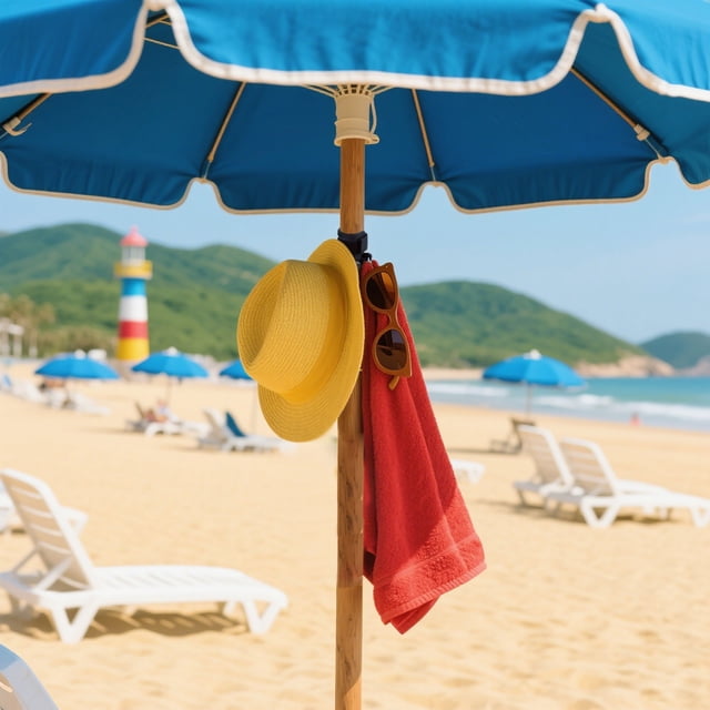 Beach Umbrella Hooks For Pole Mounted Towel Holder Sand Hanging Solution