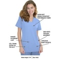 thumbnail image 3 of Green Town Scrubs for Women - 4 Pocket V-Neck Scrub Top, Stretch Fabric, Easy Care Uniforms, 3 of 7