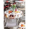 thumbnail image 4 of Outdoor Tablecloth with Umbrella Hole and Zipper, Orange Yellow Fall Round Table Cloth 54 Inch Waterproof Tablecloth, Pumpkins Botanical Thanksgiving Picnic Table Cover for Patio Camping, 4 of 7