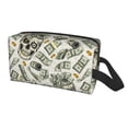 thumbnail image 2 of Goofa Skull with Cash Printed Toiletry Bag with Handle,Large Capacity Travel Makeup Cosmetic Bag for Women, Carry on Airport Airline Compliant Bag, 2 of 9