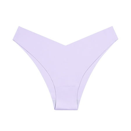 Bigersell Cotton Bikini Underwear Women Clearance Lace Underwear Tangas Panty Style P-955 Spandex Shaping Panties Seamless Thongs Ladies Briefs High Waist Women s Panties Purple S