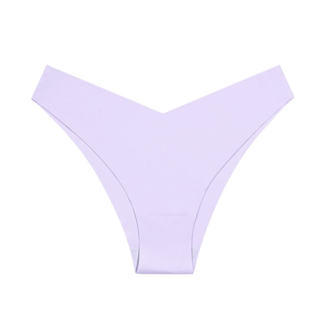 Underwear for Women Stretch Bikini Panties Low Rise Hipster V-Shaped Half Hip-Covering Panties Basic Invisible Thong Traceless Triangular Underpants