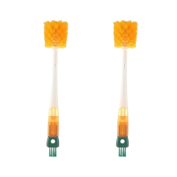 Naiovety 2x cepillos de cerdas fuertes ergonómicos para bebé, desmontables para ranuras, 2 pack/lote, para una cómoda limpieza de biberones Suministros de limpieza para el hogar Naranja 36*7CM