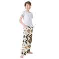 thumbnail image 3 of FORMRS Boys Pajama Pants with Pockets Size 6-8Y Kids Lounge Sleep Bottoms, White and Black, 3 of 8
